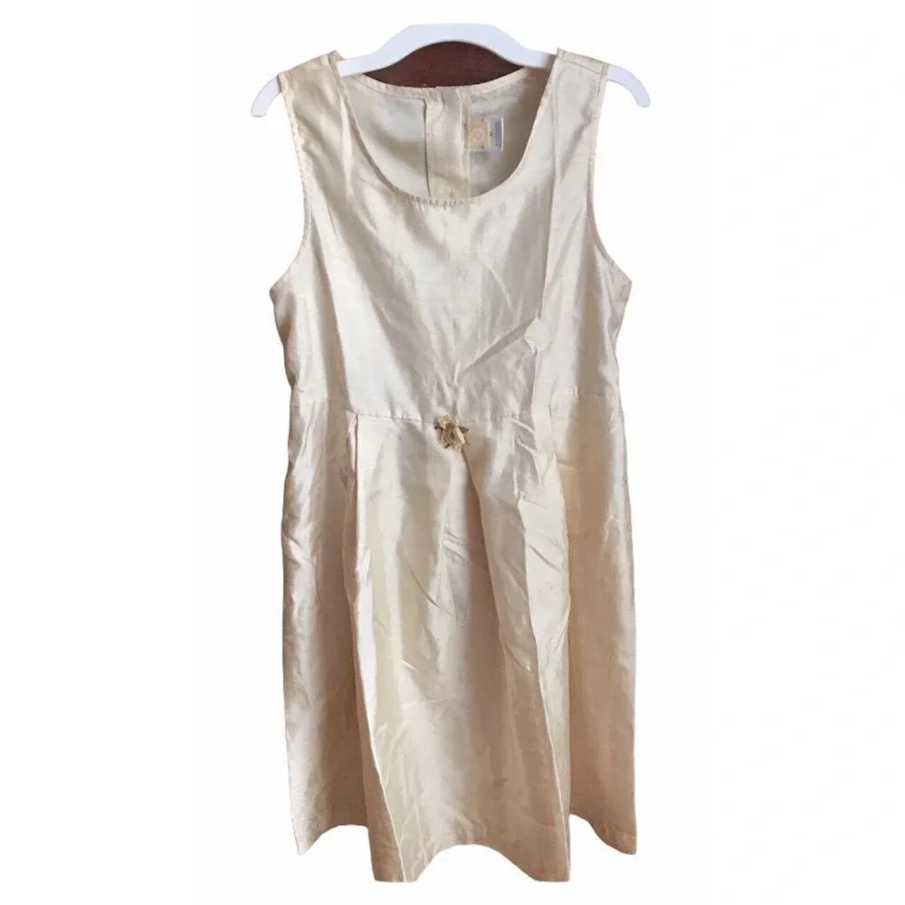 Dress‎ Target Yellow Golden Ivory XL Girls A Line Textured Flower Embellished